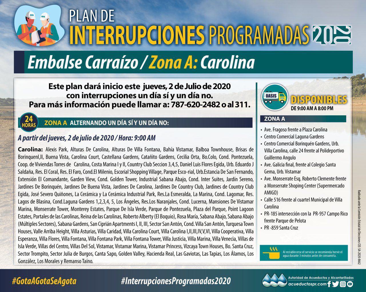 Carraizo - Zona A Carolina - julio 2 2020